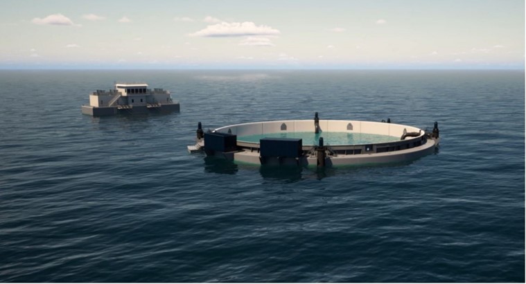 Aquafarm equipment on site